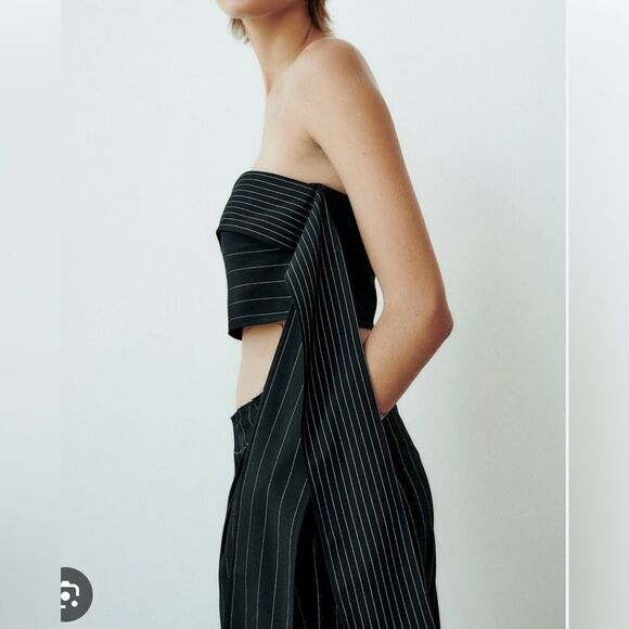 Strapless multi-positional tie crop top from Zara - Picture 2 of 8